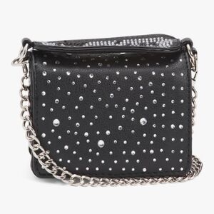 Black Studded Mini Chain Crossbody Bag